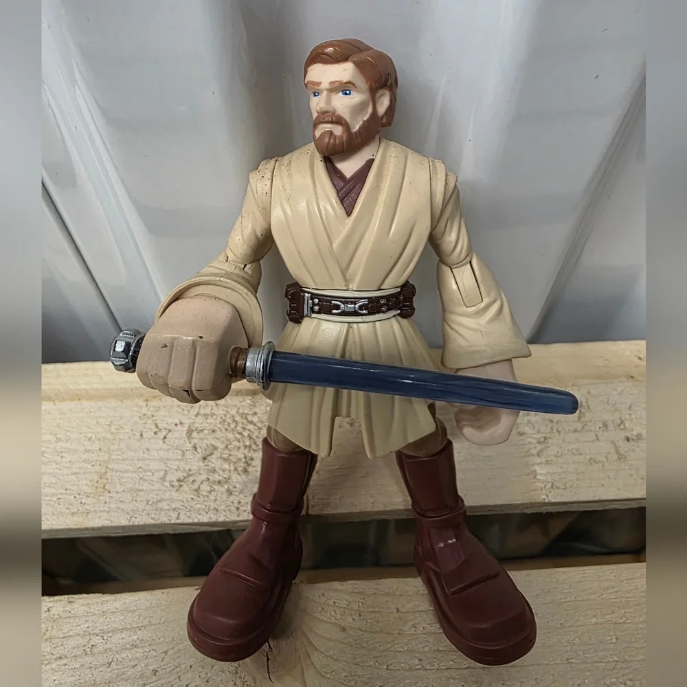 Hasbro Beige and Brown Action Figure with Blue Lightsaber - Picture 2 of 5